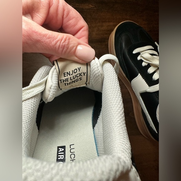 Luck Step Black and White Women's Platform Sneakers - Picture 3 of 10